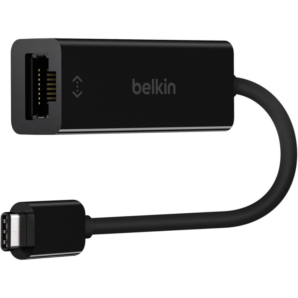 imageBelkin USBC to Ethernet Adapter Gigabit Ethernet Port Compatible w USBC Devices USBC to Ethernet Cable for MacBook Pro amp Dell XPS 13 Laptops Ethernet USBC Hub Ethernet USBC Adapter  BlackEthernet Adapter Only