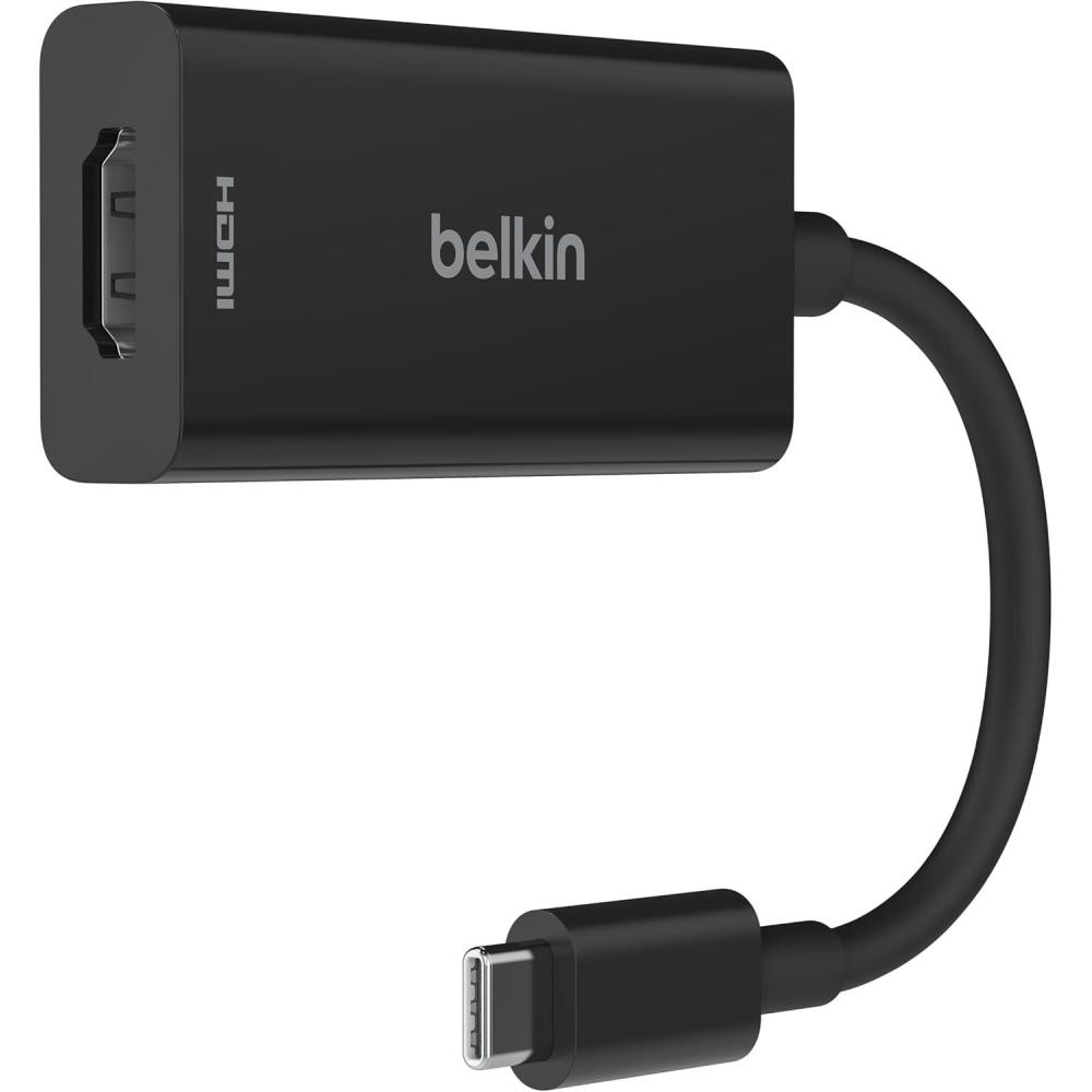 imageBelkin USBC to HDMI 21 Adapter Tethered 433in Cable w 8K 60Hz 4K 144Hz HDR HBR3 DSC HDCP 22 USBIF Works wChromebook Certified for MacBook iPad Pro amp Other USBC Devices Black