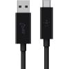 Belkin 3.1 USB A To USB C Cable Compatible W/ Thunderbolt 3 – USB C Cable For Macbook Pro, Galaxy & More – Data Transfer Up To 10gbps – For USB C, Thunderbolt 3 Devices & Ultra Hd – 3.3ft/1m – Black(3 feet)