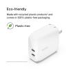 Belkin Dual USB C Charger Block 65W, Super Fast Charging PD 3.0 w/GaN – Samsung Galaxy S25, Apple iPhone 17, Air, Pro, Pro Max, iPad, MacBook, AirPods, Apple Watch, & More – Black(60W White)