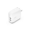 Belkin Dual USB C Charger Block 65W, Super Fast Charging PD 3.0 w/GaN – Samsung Galaxy S25, Apple iPhone 17, Air, Pro, Pro Max, iPad, MacBook, AirPods, Apple Watch, & More – Black(60W White)