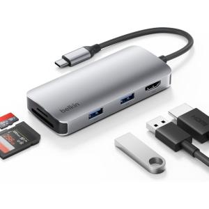 Belkin Connect 4 Port USB C Hub – Multiport Adapter Dongle with 4 USB C 3.2 Gen 2 Ports – High Speed 10G Data Transfer for Laptop, MacBook, iPad, PC, and More – 100W PD(5-in-1 MultiPort Hub  4K 60Hz)