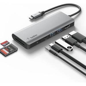 Belkin Connect 4 Port USB C Hub – Multiport Adapter Dongle with 4 USB C 3.2 Gen 2 Ports – High Speed 10G Data Transfer for Laptop, MacBook, iPad, PC, and More – 100W PD(7-in-1 MultiPort Hub  4K 30Hz)