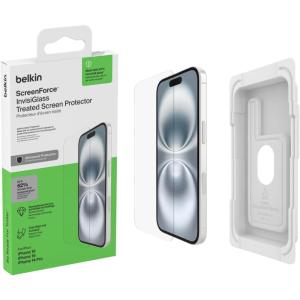 Belkin ScreenForce TemperedGlass Treated Screen Protector for iPhone 16 Pro – Slim & Scratch-Resistant – Includes Easy Align Frame for Bubble Free Application – 2-Pack(iPhone 16/15/14 Pro)