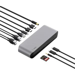 Belkin Thunderbolt 3 Dock Pro w/ Thunderbolt 3 Cable – USB-C Hub – USB-C Docking Station for MacOS & Windows, Dual 4K @60Hz, 40Gbps Transfer Speed, 85W Upstream Charging, w/ Ethernet, SD & Audio Ports(Thunderbolt 3)