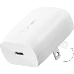 Belkin USB C Charger Block 30W, Fast Charging – iPhone 17, Air, Pro, Pro Max, Samsung Galaxy S25, iPad, AirPods, Apple Watch, Nintendo Switch 2 & More – White(20W)