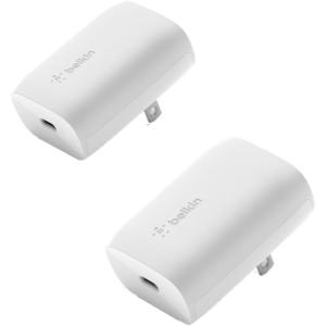 Belkin USB C Charger Block 30W, Fast Charging – iPhone 17, Air, Pro, Pro Max, Samsung Galaxy S25, iPad, AirPods, Apple Watch, Nintendo Switch 2 & More – White(30W 2-pack)