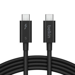 Belkin USB-C Thunderbolt 5 Cable, 240W Power Delivery, Bandwidth Boost up to 120Gbps, 3X Faster Data Transfer, 4K UHD Image Resolution, 1m USB C Cable, Intel Certified – Black