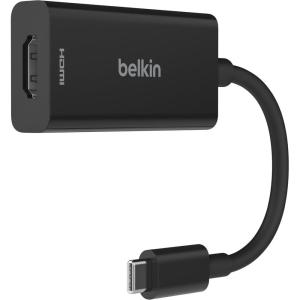 Belkin USB-C to HDMI 2.1 Adapter, Tethered 4.33in Cable w/ 8K @ 60Hz, 4K @ 144Hz, HDR, HBR3, DSC, HDCP 2.2, USB-IF – Works w/Chromebook, Certified for MacBook, iPad Pro, & Other USB-C Devices – Black
