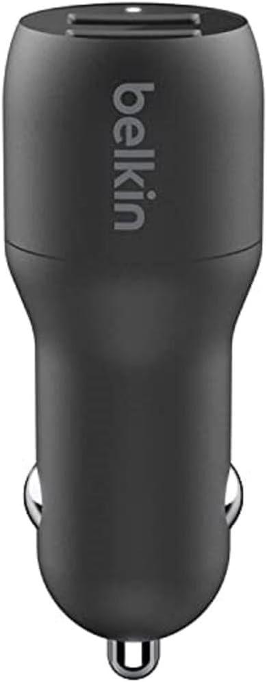 imageBelkin 24 Watt Dual USB Car Charger 2 12W USB A Ports with USBC Cable for Fast Charging Apple iPhone 14 14 Pro 14 Pro Max iPhone 13 Samsung Galaxy AirPods amp More USBC Charger24W