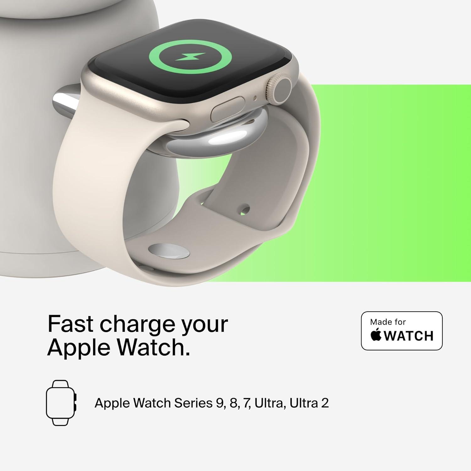 imageBelkin 2in1 MagSafe Wireless Charging Dock 15W Fast Charge iPhone Charger Compatible with iPhone 17 16 15 and 14 Series AirPods Pixel 10 and Other MagSafe Enabled Devices PSU Included BlackSand