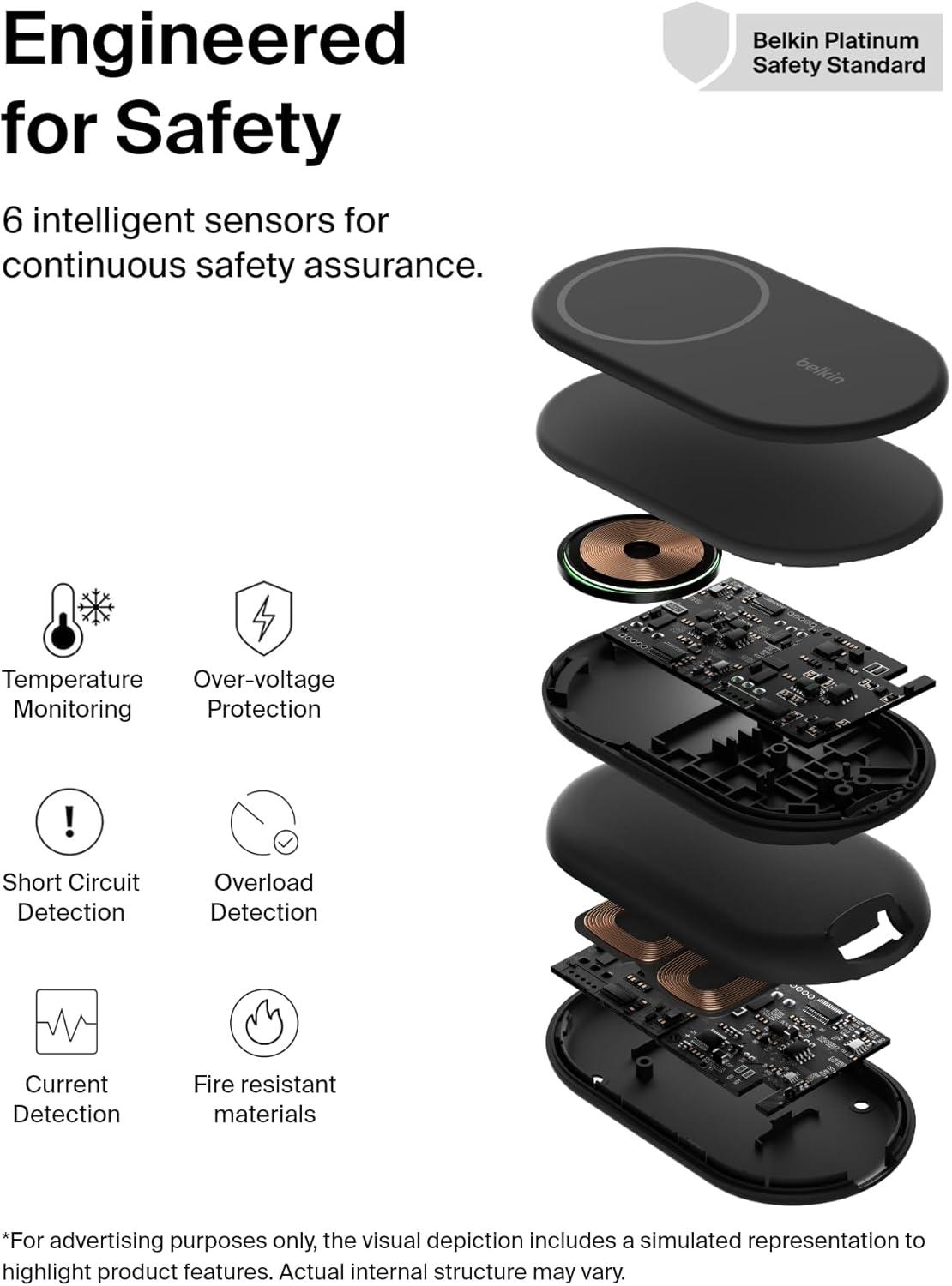 imageBelkin 3in1 MagSafeCompatible iPhone Charger Foldable Magnetic Qi2 Certified MagSafe Charging Station for Phone Apple Watch AirPods Wireless for Multiple DevicesBlack