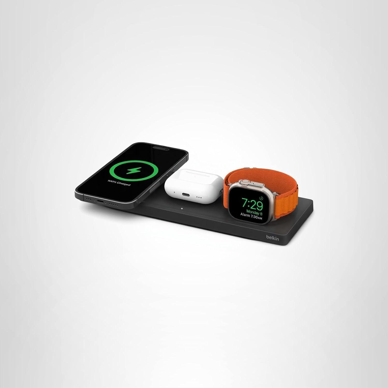 imageBelkin BoostCharge Pro 15W 3In1 Wireless MagSafe Charging Pad WhiteBlack