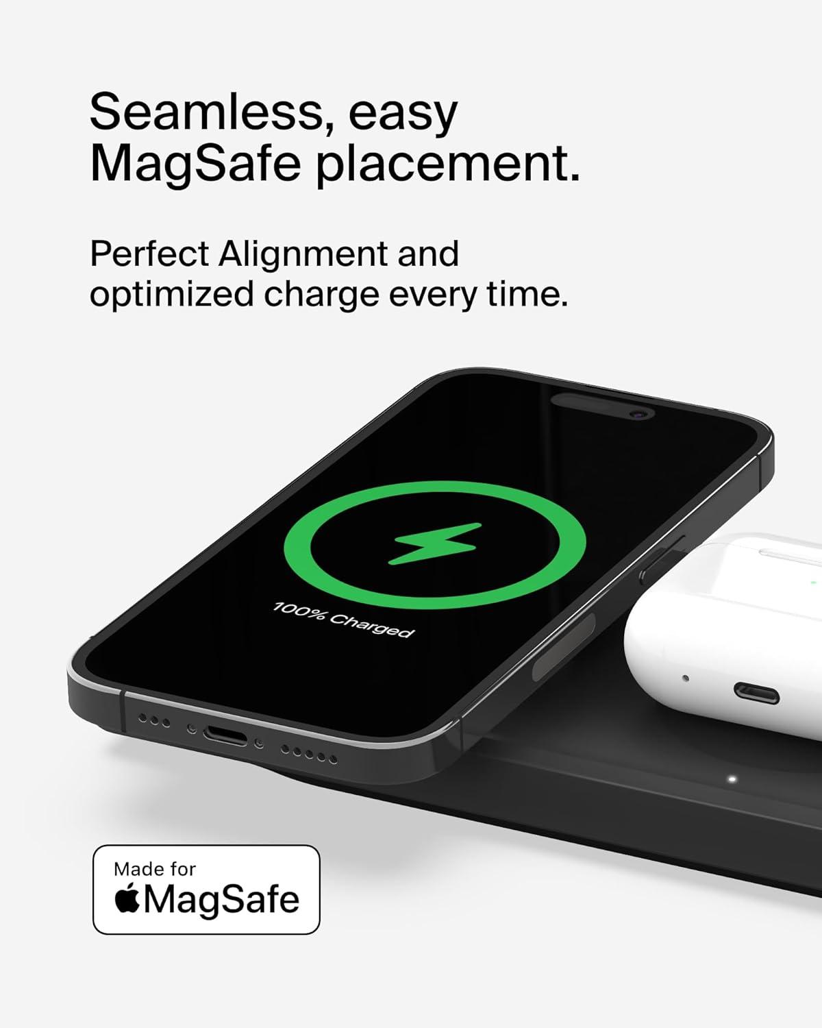 imageBelkin BoostCharge Pro 15W 3In1 Wireless MagSafe Charging Pad WhiteBlack