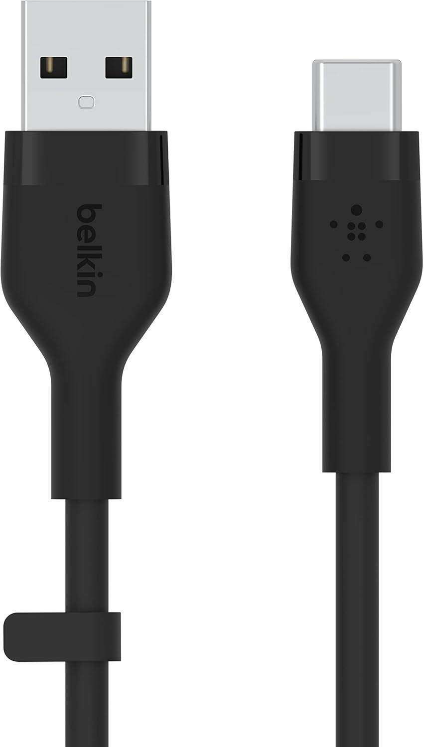 imageBelkin BoostCharge Pro Flex Braided USBC to USBA 2M66ft Fast Charging Cable USBIF Certified for iPhone 17 iPhone 17 Pro iPad Pro Galaxy S25 S24 Pixel Nintendo Switch 2 amp More BlackSilicone 66 ft