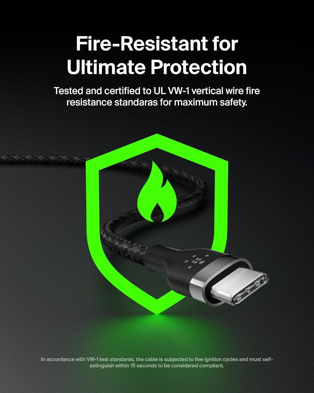 imageBelkin BoostCharge Pro Flex Braided USBC to USBA 2M66ft Fast Charging Cable USBIF Certified for iPhone 17 iPhone 17 Pro iPad Pro Galaxy S25 S24 Pixel Nintendo Switch 2 amp More BlackBraided 66 ft