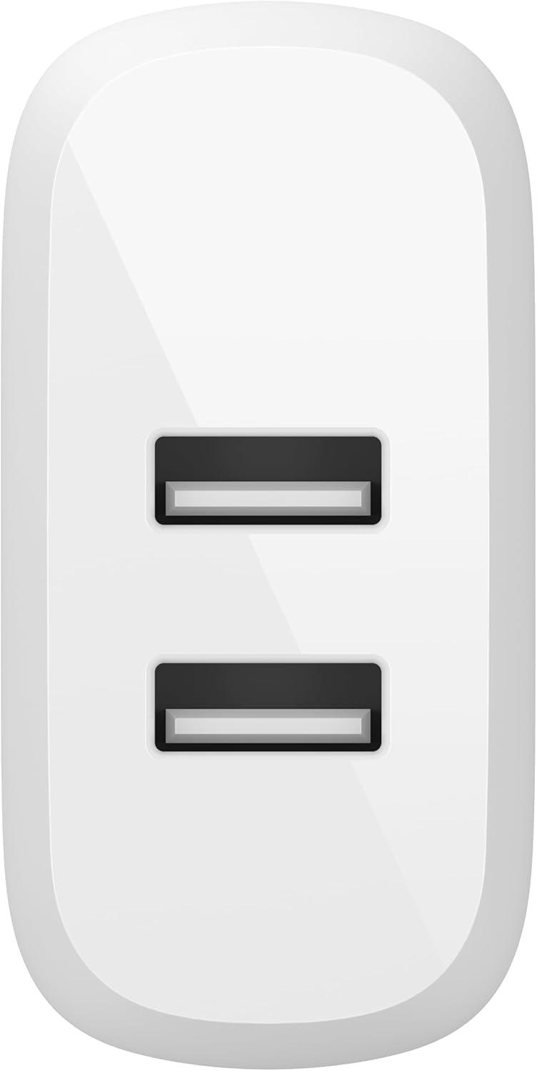 imageBelkin Dual Port USB Charger Block 24W iPhone Charger Fast Charging iPhone 17 Air Pro Pro Max iPad AirPods Apple Watch Samsung Galaxy S25 Nintendo Switch 2 amp More Cable Not IncludedStandalone