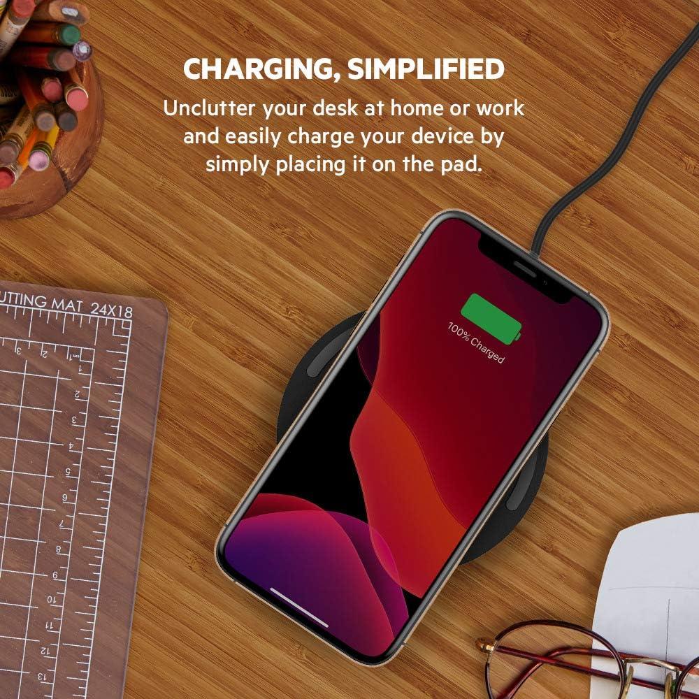imageBelkin Quick Charge Wireless Charging Pad  10W QiCertified Charger Pad for iPhone Samsung Galaxy Apple Airpods Pro amp More  Charge While Listening to Music Streaming Videos amp Video Calls  White