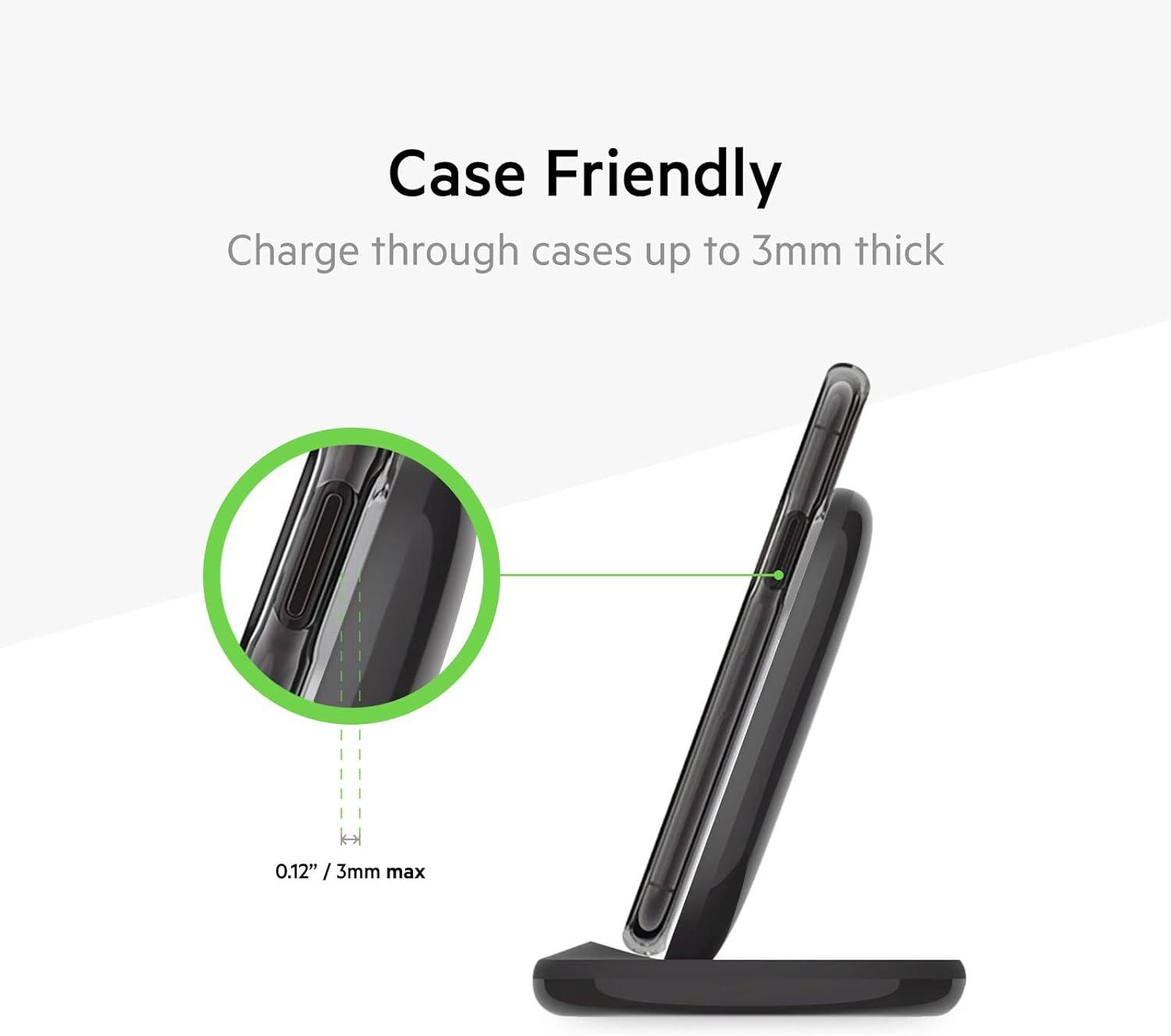 imageBelkin Quick Charge Wireless Charging Stand 15W QiCertified Charger Stand for iPhone Galaxy Pixel amp More Charge While Listening to Music Video Streaming amp Video Calling Black No PSU15W No Power Supply 2Pack