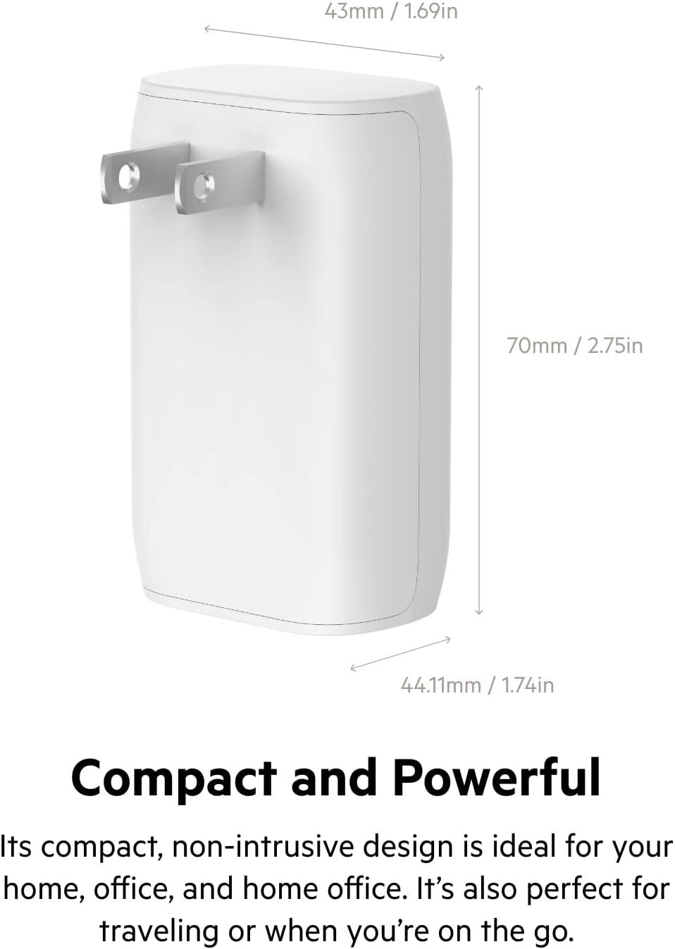 imageBelkin USB C Charger Block 37W 25W USBC Port 12W USBA Port for PPS Charging Apple iPhone 17 Air Pro Pro Max AirPods Samsung Galaxy S25 Nintendo Switch 2 Google Pixel 10 etc WhiteDual USBC A Port