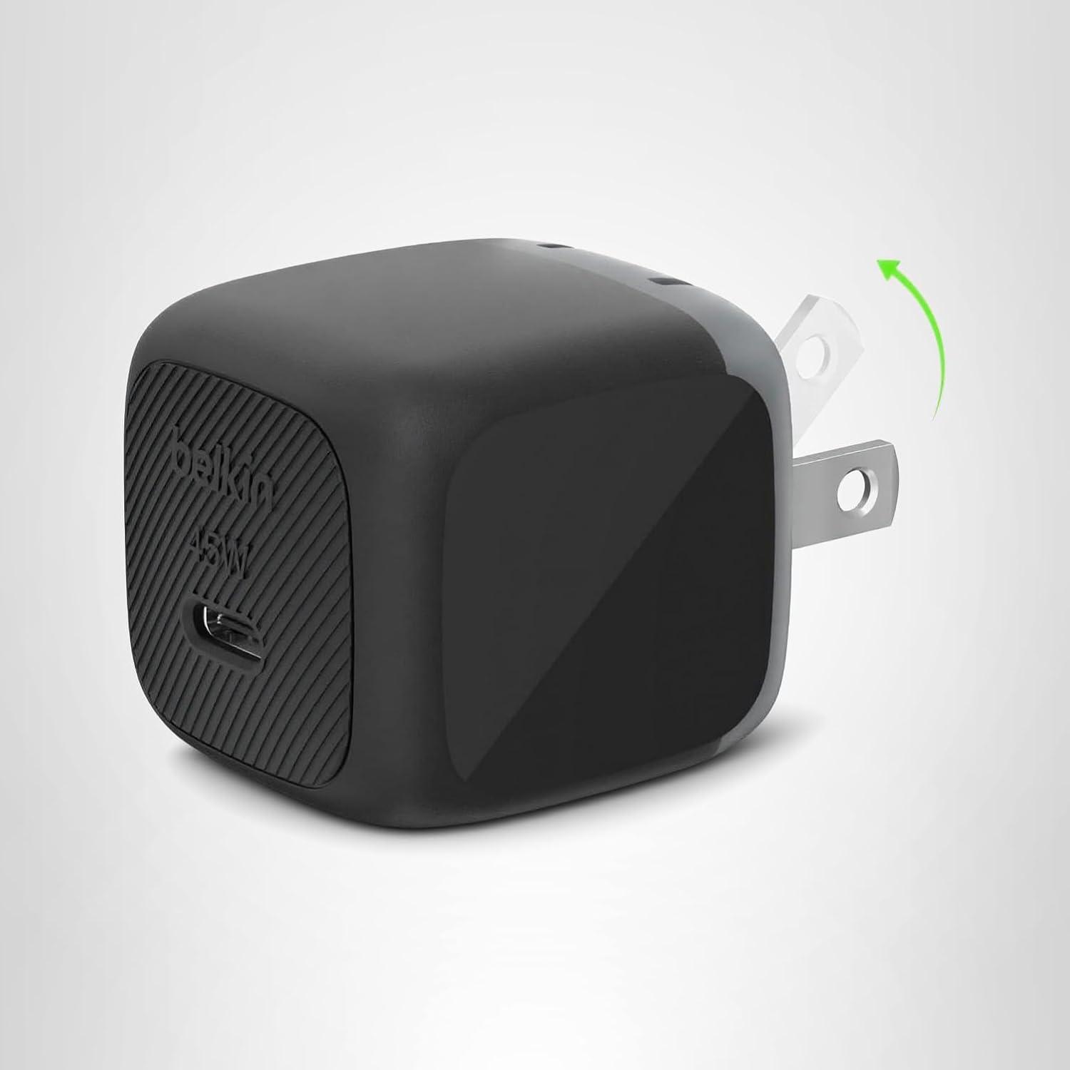 imageBelkin USB C Charger Block 45W PD31 PPS Super Fast Charging Samsung Galaxy S25 S24 Apple iPhone 17 Air Pro Pro Max AirPods Apple Watch Google Pixel 10 Nintendo Switch etc BlackSingle Pack