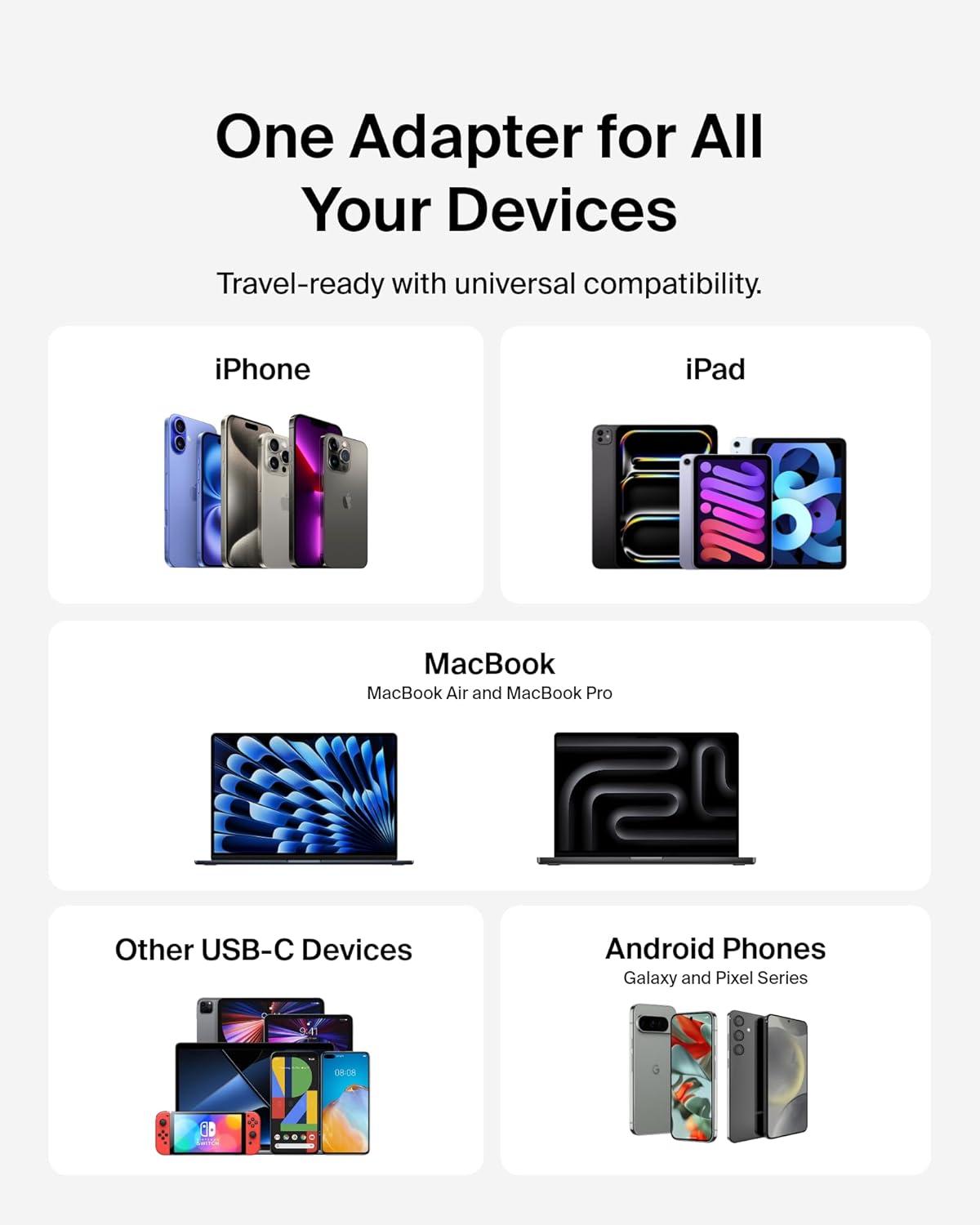 imageBelkin USB C Splitter Dual Port Hub 1 x USBC 32 Gen2 Port amp 1 x 100W PD Port Simultaneous Data Transfer amp iPhone Charger Fast Charging Apple iPhone 17 iPad Nintendo Switch 2 amp More White