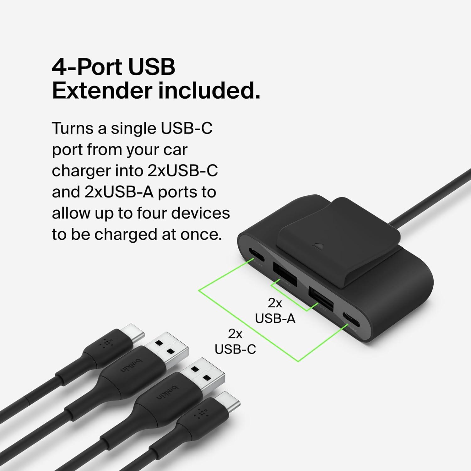 imageBelkin4Port Power Extender Compatible wUSBC amp USBA Devices Apple iPhone 17 Air Pro Pro Max iPad AirPods Apple Watch Samsung Galaxy S25 Nintendo Switch 2 Google Pixel 10 etc WhiteCharger Power Extender