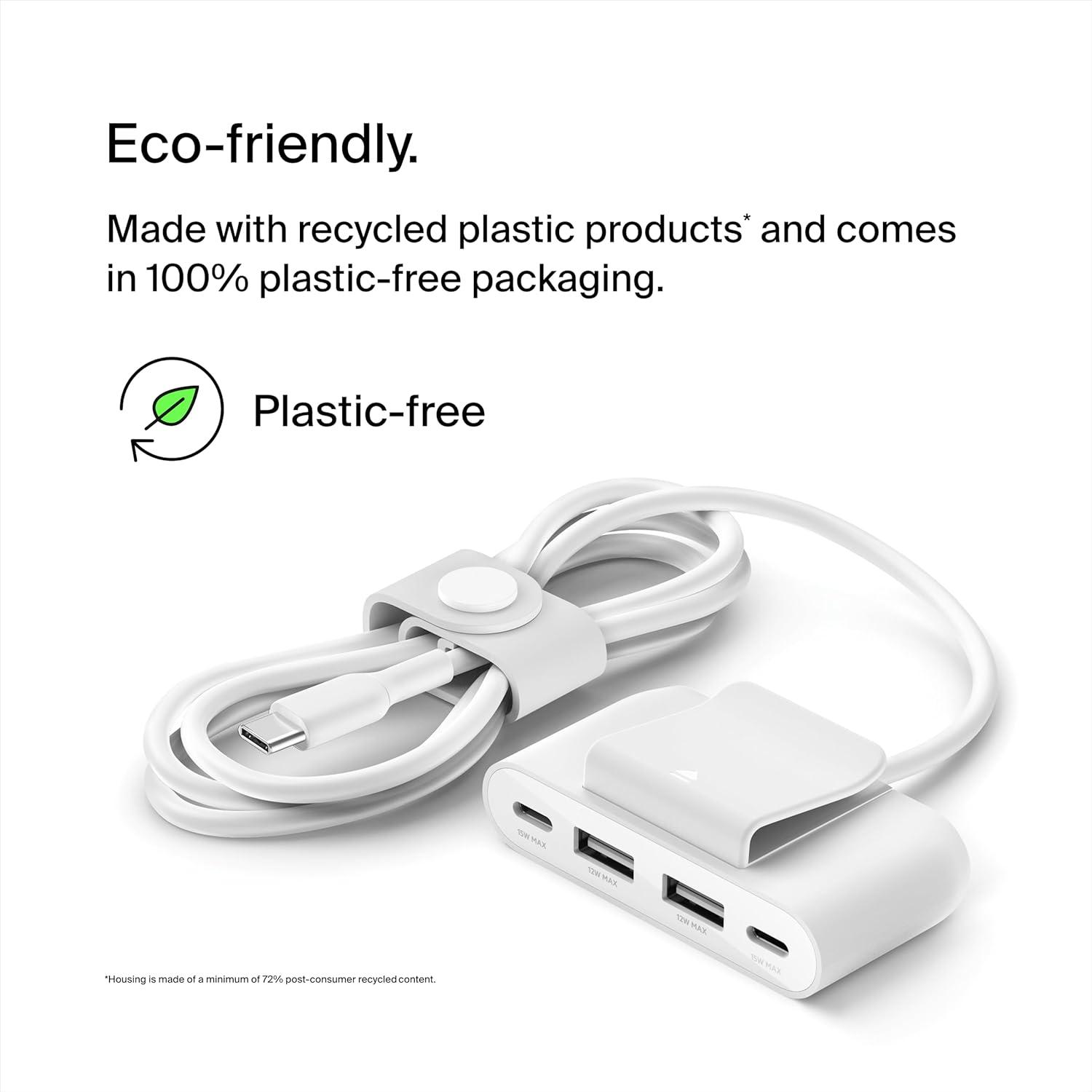 imageBelkin4Port Power Extender Compatible wUSBC amp USBA Devices Apple iPhone 17 Air Pro Pro Max iPad AirPods Apple Watch Samsung Galaxy S25 Nintendo Switch 2 Google Pixel 10 etc White4Port Power Extender