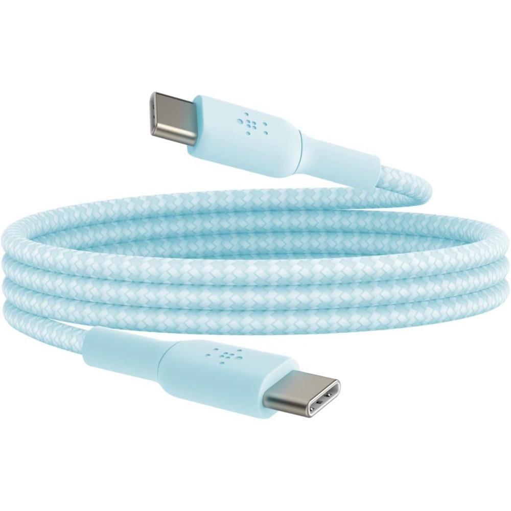 imageBelkin BoostCharge 2M66ft Braided USBC to USBC Cable for iPhone 17 iPhone 17 Pro iPhone 17 Pro Max Galaxy S25 S24 Note Pixel 10 amp 9 iPad Pro Nintendo Switch 2 amp More  PinkBlue