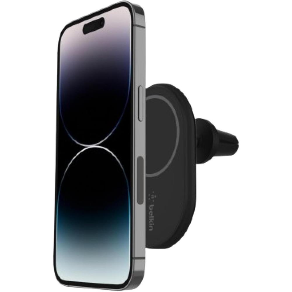 imageBelkin MagSafeCompatible Magnetic Wireless Car Charger 10W Wireless Charger Magnetic Car Vent Phone Mount for iPhone 17 iPhone 16 15 amp 14 Series Pixel 10 Power Supply Included BlackNo Power Supply Included