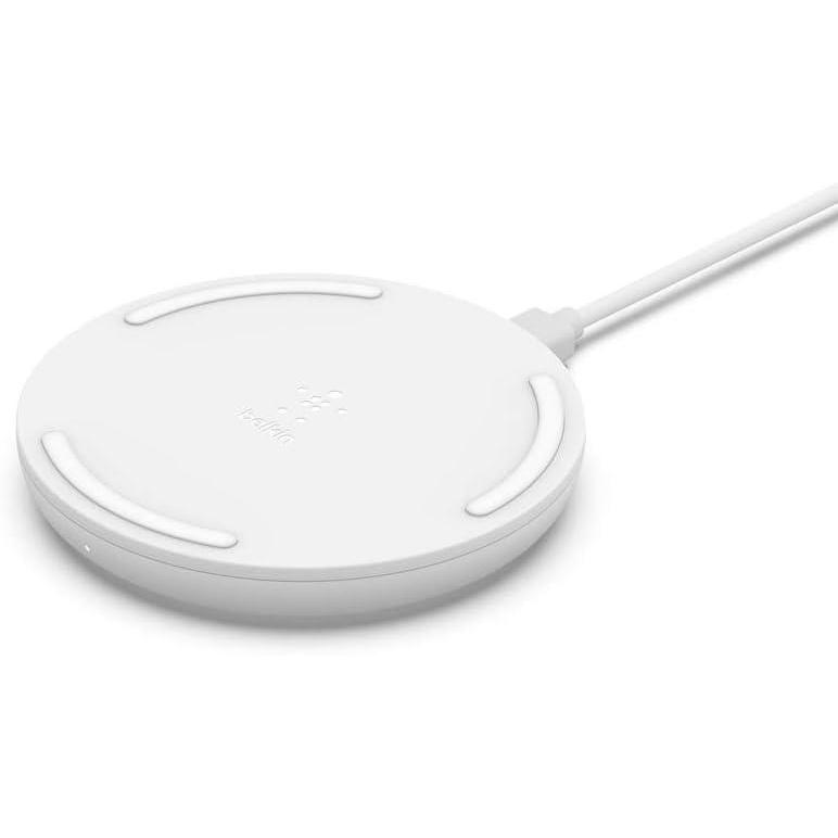 imageBelkin Quick Charge Wireless Charging Pad 10W QiCertified Charger Pad for iPhone Samsung Galaxy Apple Airpods Pro amp More Charge While Listening to Music Streaming Videos amp Video Calls White