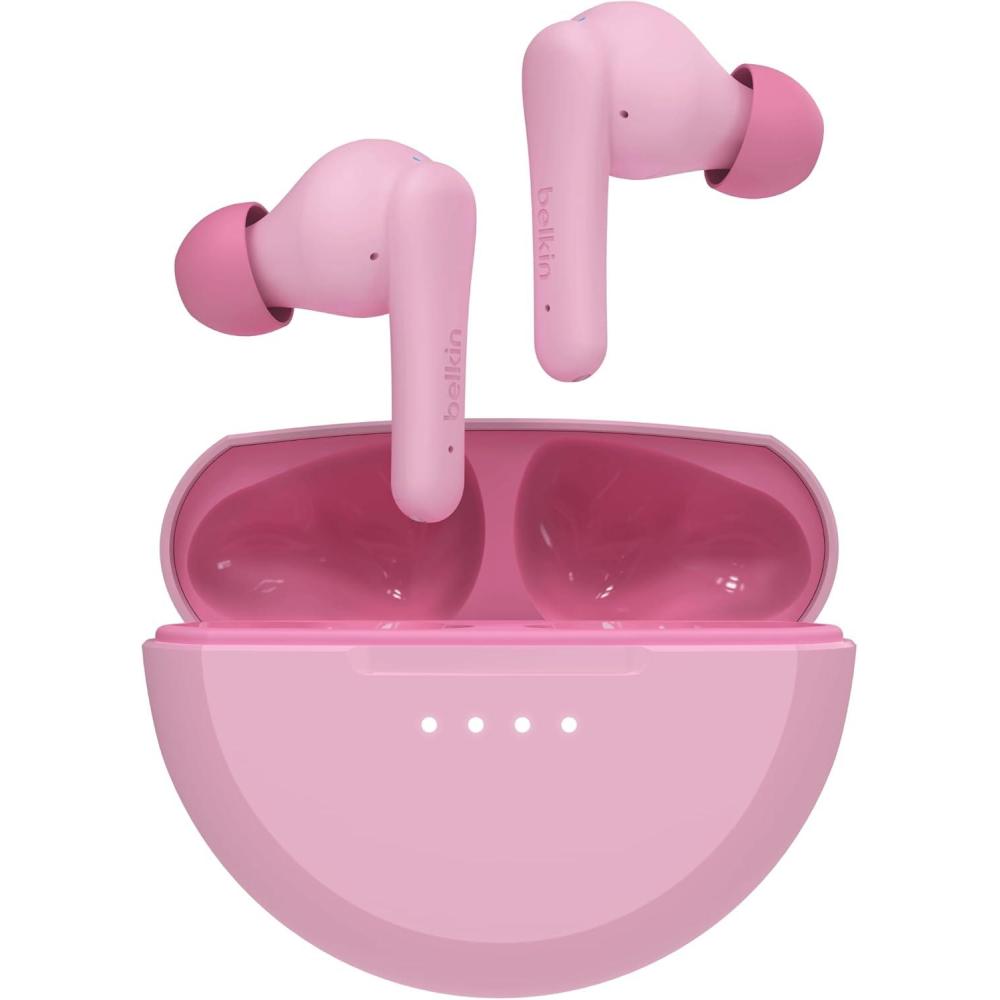 imageBelkin SoundForm Nano 2 Bluetooth Earbuds for Kids with Builtin Microphone 28H Battery Life Safe 85dB Volume IPX5 Water Resistance  Kids Bluetooth Earbuds for iPhone iPad Galaxy amp More  PinkPink