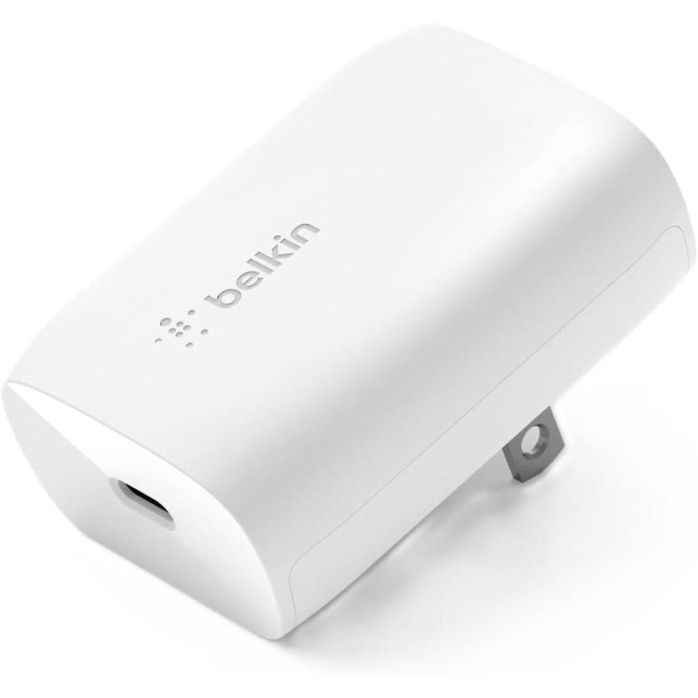 imageBelkin USB C Charger Block 30W  USBC to C Cable Included  PPS USBIF Certified PD 30 Super Fast Charging  Samsung Galaxy S25 Apple iPhone 17 Air Google Pixel Nintendo Switch 2 amp More  White30W  Lightning Cable