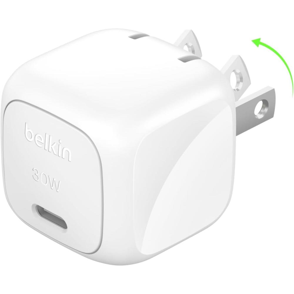 imageBelkin USB C Charger Block 30W USBC PD Super Fast Charging for Apple iPhone 17 Air Pro Pro Max Samsung Galaxy S25 Galaxy S24 iPad AirPods Nintendo Switch 2 Google Pixel 10 etc White30W