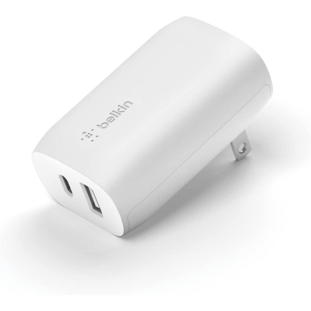 imageBelkin USB C Charger Block 37W  25W USBC Port  12W USBA Port for PPS Charging Apple iPhone 17 Air Pro Pro Max AirPods Samsung Galaxy S25 Nintendo Switch 2 Google Pixel 10 etc  WhiteDual USBC  A Port