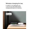 Belkin 2-in-1 Wireless Charging Pad with MagSafe 15W, Fast Charging iPhone Charger – Wireless Charging Station for iPhone 17, 16, 15, and 14 Series, AirPods, and Other MagSafe Enabled Devices – Orange(White)
