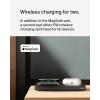 Belkin 2-in-1 Wireless Charging Pad with MagSafe 15W, Fast Charging iPhone Charger – Wireless Charging Station for iPhone 17, 16, 15, and 14 Series, AirPods, and Other MagSafe Enabled Devices – Orange(Black)
