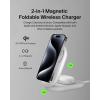 Belkin 3-in-1 MagSafe-Compatible iPhone Charger – Foldable Magnetic Qi2 Certified, MagSafe Charging Station for Phone, Apple Watch, AirPods – Wireless for Multiple Devices(White)