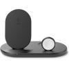 Belkin 3-in-1 Wireless Charger – Fast Charging Stand for Apple iPhone, Apple Watch & AirPods Case Compatible Qi Station For Multiple Devices – Black(Black)