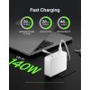 Belkin 4-Port Charger Block 140W, GaN Charger USB-C Power Delivery Fast Charge & USB-A Port – MacBook, Apple iPhone 17, Air, iPad, Samsung Galaxy S25, Google Pixel 10, Nintendo Switch 2 & More – White