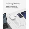 Belkin 4-Port USB C Charger Block, 200W GaN Multi-Port Charger USB-C PD 3.1 Fast Charge + 5ft Power Cord – MacBook, iPhone 17, Air, iPad, Galaxy S25, Google Pixel 10, Nintendo Switch 2 – Black(White)