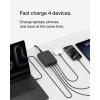 Belkin 4-Port USB C Charger Block, 200W GaN Multi-Port Charger USB-C PD 3.1 Fast Charge + 5ft Power Cord – MacBook, iPhone 17, Air, iPad, Galaxy S25, Google Pixel 10, Nintendo Switch 2 – Black(Black)