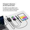 Belkin Charger Station 108W GaN – 2X USB-C and 2X USB-A Ports – Fast Desktop Charger Dock Hub for iPhone 17, Air, Pro, Apple Watch, iPad, MacBook, Samsung Galaxy S25, Nintendo Switch 2 – Black(Black)