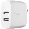 Belkin Dual Port USB Charger Block 24W – iPhone Charger Fast Charging – iPhone 17, Air, Pro, Pro Max, iPad, AirPods, Apple Watch, Samsung Galaxy S25, Nintendo Switch 2 & More – Cable Not Included(Includes Lightning Cable)