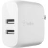 Belkin Dual Port USB Charger Block 24W – iPhone Charger Fast Charging – iPhone 17, Air, Pro, Pro Max, iPad, AirPods, Apple Watch, Samsung Galaxy S25, Nintendo Switch 2 & More – Cable Not Included(Includes mUSB Cable)