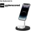 Belkin MagSafe 2-in-1 Wireless Charging Stand for Apple iPhone 16, iPhone 15, iPhone 14, & iPhone 13 Series & AirPods – MagSafe Fast Charging Station for Multiple Devices – White(Black)
