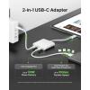 Belkin USB C Splitter – Dual Port Hub – 1 x USB-C 3.2 Gen2 Port & 1 x 100W PD Port – Simultaneous Data Transfer & iPhone Charger Fast Charging – Apple iPhone 17, iPad, Nintendo Switch 2 & More – White
