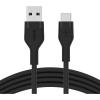 Belkin BoostCharge Pro Flex Braided USB-C to USB-A (2M/6.6ft) Fast Charging Cable USB-IF Certified for iPhone 17, iPhone 17 Pro, iPad Pro, Galaxy S25, S24, Pixel, Nintendo Switch 2 & More – Black(Silicone 6.6 ft)