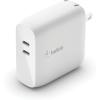 Belkin Dual Port USB C Charger Block 68W – USB C Cable Included (2M) – GaN w/ PD iPhone Fast Charging – Samsung Galaxy S25, Apple iPhone 17, Air, Pro, iPad, AirPods, Macbook, Nintendo Switch 2 – White(Includes USB-C to USB-C cable)