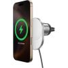 Belkin MagSafe-Compatible Wireless Car Charger 15W, Fast Charging Wireless Charger – Powerful Magnetic Vent Holder for iPhone 17, 16, 15, 14, 13 Series, Pixel 10, Secure Car Phone Mount – White(Charging Mount)